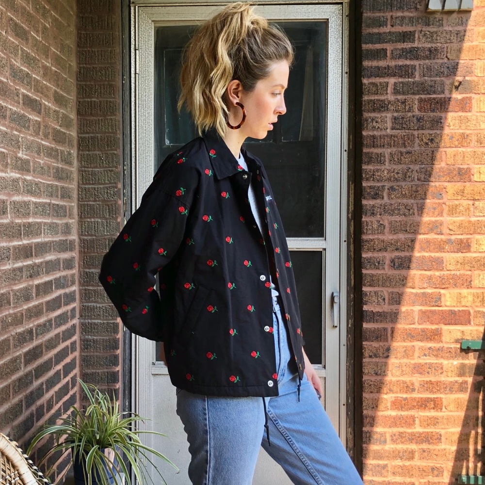 X-girl Rose Embroidered Coach Jacket - Picture 5 of 10